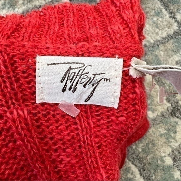 Rafferty cardigan sweater womens size medium linen blend red button down - Picture 9 of 9